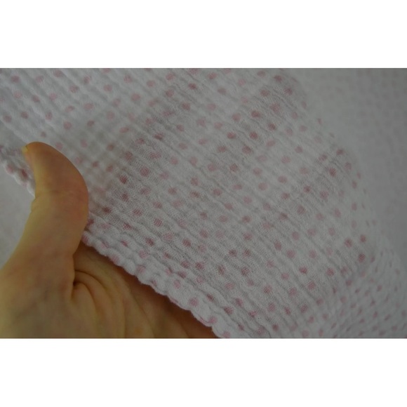 Sumersault Pink White Polka Dots Baby Swaddle Blanket Muslin Cotton Lovey - Picture 3 of 7